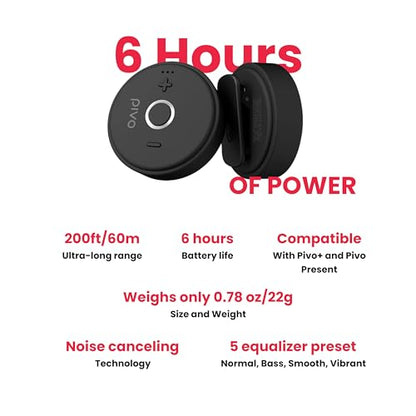 Pivo Wireless Mic Lavalier Lapel Clip-on Bluetooth Professional Ultra-Functional and Compact Microphone for iPhone and Android