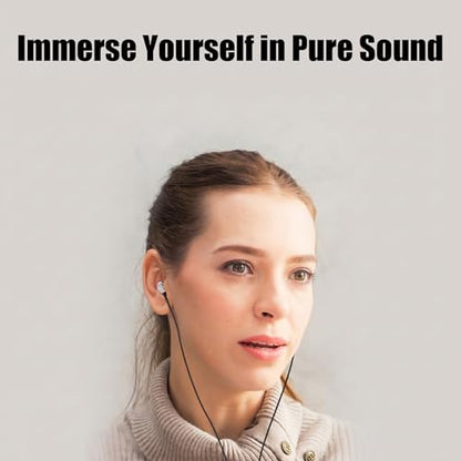LERMX in-Ear Headphones with Microphone Noise Isolating Earbud Tips with 3.5mm Cable for Phones