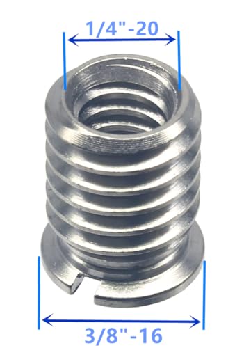 Stainless Steel 1/4"-20 Female to 3/8"-16 Male Convert Screw Adapter (2pcs, 12.5mm) - color: 2pcs, size: 12.5mm