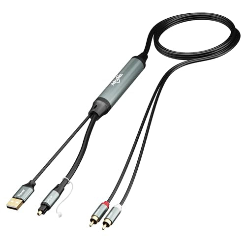 Adoreen Unidirectional SPDIF Toslink Optical Input to 2 RCA Output Adapter Cable 4 Ft, 192kHz DAC Digital to Analog Audio Converter for HDTV, DVD, Blu-Ray Players, Game Consoles-NOT RCA to Optical - size: 4FT, style: Optical to 2 RCA