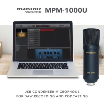 Marantz Professional MPM-1000U USB Condenser Microphone | Plug and Play USB, PC and Mac Compatible, for Voice Chat, Content Creation, Gaming, Streaming and Podcasts - style: USB Mic