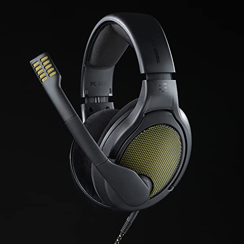 DROP + EPOS PC38X Gaming Headset Noise-Cancelling Microphone with Over-Ear Open-Back Design, Velour Earpads, Compatible with PC, PS4, PS5, Switch, Xbox, Mac, Mobile, and More (Yellow) - color: Black, style: EPOS PC38X