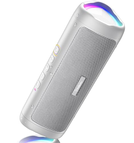 Bluetooth Speaker, 20W HD Sound, Portable Wireless, IPX5 Waterproof, Up to 24H Playtime, TWS Pairing, for Home/Party/Outdoor/Camping/Beach Essentials, Electronic Gadgets, Birthday Gift (Grey) - color: Grey
