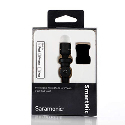 Saramonic SmartMic Mini Flexible Condenser Microphone with High Sensitivity for Apple IOS iPhone 8 8 plus 7 7 plus 6 6s 5 5s iPad and Android Smartphones