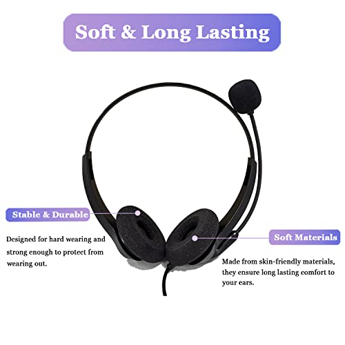 Ear Cushions for Plantronics Headset Earpads Replacement Foam Ear Pad | Work for Plantronics HW251N HW261N HW510 HW520 Blackwire C320 3210 3220 3320 Jabra PRO 920 Biz 1500 GN2000 Headphone (4 Pack)