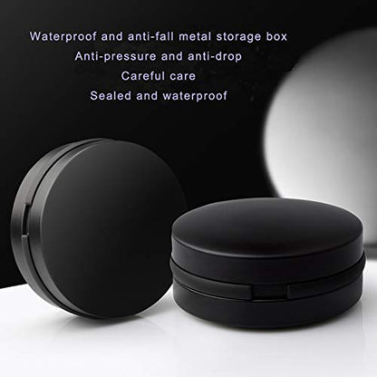 Earbuds IEMs Case,Mini Portable Earphone Case, Waterproof Aluminum Alloy Housing Headphone Case for Travel, Protective, Dust Proof, Water Resistant, Lightweight Universal Carrying , Black