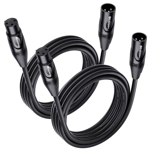 Cable Matters 2-Pack Premium XLR to XLR Cable, Microphone Cable, M-F, 10ft | Mic Cable, Male to Female, 21 AWG Oxygen-Free Copper (OFC), Black - size: 10 Feet