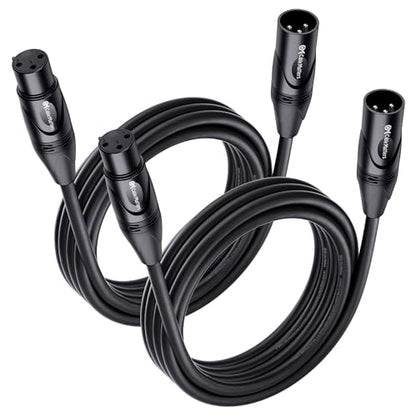 Cable Matters 2-Pack Premium XLR to XLR Cable, Microphone Cable, M-F, 10ft | Mic Cable, Male to Female, 21 AWG Oxygen-Free Copper (OFC), Black - size: 10 Feet