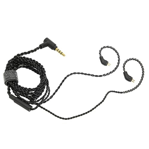 FILFEEL 0.78mm 2 Pin Earbuds Upgrade Cable with HD Mic, 3.5mm Right Angle Plug Replacement Wire for in-Ear Monitors, Enhanced Bass & Clear Calls,