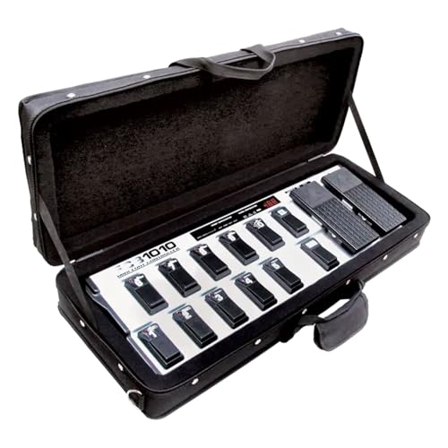 SKB 27”x 9” Foot Controller Soft Case Padded Bag, Rigid Foam Frame, Shoulder Strap and Double Zippers for DJ Controllers & Small MIDI Keyboards, Black | Rigid foam frame, double zippers, 27 inch x 9 inch design, carries pedalboard or small keyboard to gig