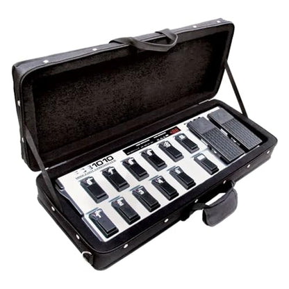 SKB 27”x 9” Foot Controller Soft Case Padded Bag, Rigid Foam Frame, Shoulder Strap and Double Zippers for DJ Controllers & Small MIDI Keyboards, Black | Rigid foam frame, double zippers, 27 inch x 9 inch design, carries pedalboard or small keyboard to gig