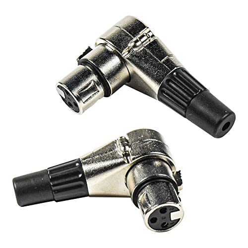 HQRP 2-Pack 3-Pin XLR Adjustable Right Angle Female Connector with 7 Different Position, Compatible with Pro Audio DJ Band XLR Plug Jack Right Angle 3 Pin Mic Microphone Speaker Audio Cable Connector - style: Female