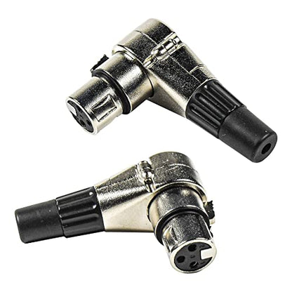 HQRP 2-Pack 3-Pin XLR Adjustable Right Angle Female Connector with 7 Different Position, Compatible with Pro Audio DJ Band XLR Plug Jack Right Angle 3 Pin Mic Microphone Speaker Audio Cable Connector - style: Female