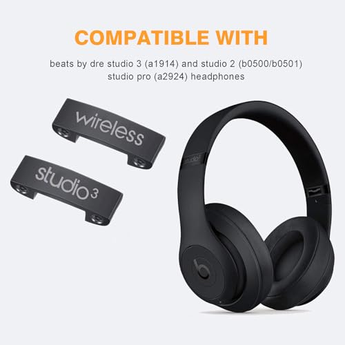Studio 3 Replacement Hinge as Same as the OEM Accessories Parts Durable Repair Kit Compatible with Beats by Dre Studio3 (A1914), Studio 2 Wired/Wireless, Studio Pro (A2924) Headphones (Black) - color: Black