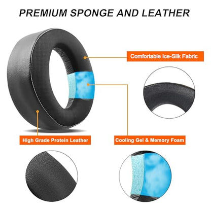 Ear Pads Replacement for Sony PlayStation 5 PS5 Pulse 3D Wireless Headset | Cooling-Gel Soft Ear Cushions With Noise Isolation Foam for Sony PS5 Wireless (Black) - color: Black