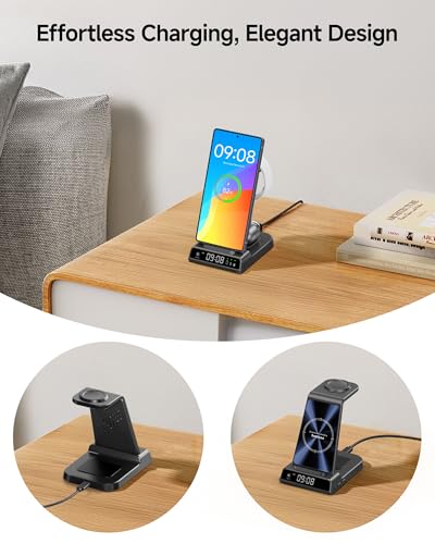 Wireless Charger for Samsung S26 Ultra/S26+, Wireless Charging Station for Galaxy S25 Ultra/S25+/S25/Z Flip7/Z Fold/S24/S23/S22, for Galaxy Watch 8/8 Classic/7/Ultra/6/5, Galaxy Buds4 Pro (No Adapter) | for Samsung S26+/S25 Ultra/S25/Z Flip8/S24/S23/S22,