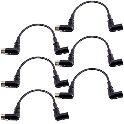 Seismic Audio Speakers Right Angle Patch Cables - XLR Male to XLR Female, 1 Foot, Pack of 6 - size: 1 Feet - 6 Pack