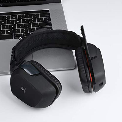 QC35 Headband Cover for ATH-M50X, Beats Solo 3, Astro a10s, Soundlink AE II Universal Replacement Head Band Protector with Zipper, Headband Cover Cushion Protector Pad for Headphones (Large, Black) - size: Max for 1-8/9''W cushion pad