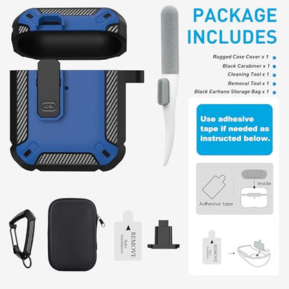 for AirPods 1/2 Case Cover with Magnetic Lock, Blue - color: Blue, size: AirPods 2 Case 2019