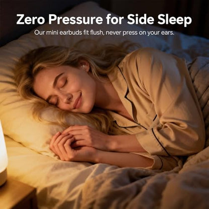 Yihou Invisible Small Mini Sleep Earbuds Headphones Wireless Bluetooth | Comfortable Tiny Sleeping Smallest Low Profile Micro Discreet Hidden Kids Earbuds Ear Buds for Small Ear Canals Women Work - color: Nude