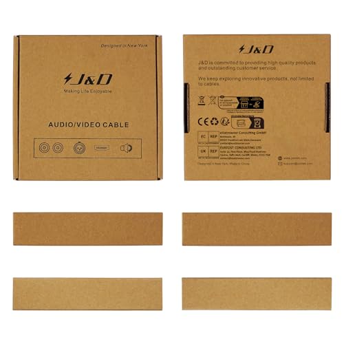 J&D 2 RCA Extension Cable Male to Female, Copper Shell Gold-Plated 2RCA Male to 2RCA Female Cable Stereo Audio Extender Cord Adapter, 6 Feet - size: 6 Feet