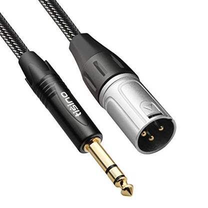 Tisino 1/4" to XLR Cable, 6.35mm TRS to XLR Male Nylon Braid Quarter inch TRS to XLR Male Balanced Interconnect Microphone Cord Patch Cable - 10ft - size: 10 feet