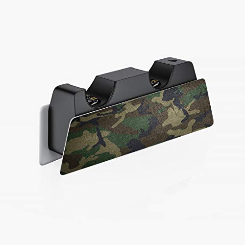 PlayVital Army Green Camouflage Full Set Skin Decal for ps5 Console Disc Edition, Sticker Vinyl Decal Cover for ps5 Controller & Charging Station & Headset & Media Remote - color: Army Green Camouflage