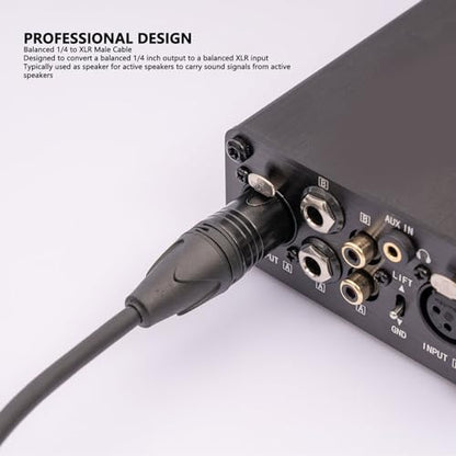 Goshyda 1/4 Inch to XLR Male Cable, XLR Male to 1/4 Inch TRS, Balanced XLR Microphone Cable to 6.35mm Jack, Quarter inch TRS Male to XLR Male Microphone Cable (3 Meters / 9.84ft) - size: 3 Meters / 9.84ft