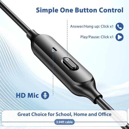 APETOO 3.5mm Wired Earbuds in-Ear Magnetic Headphones for School Chromebook | HiFi Stereo Noise Isolation Corded Aux Ear Buds with Mic Volume Control for iPhone 6/Galaxy A15 A14 Laptop PC Gaming Consoles