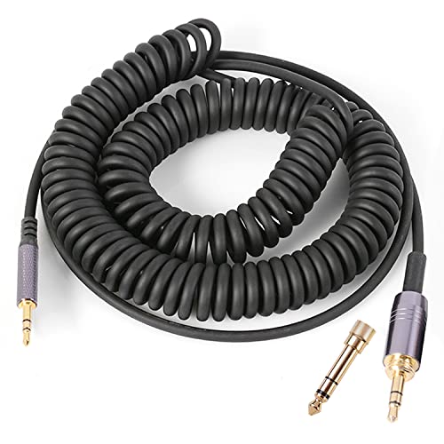 QC35 Coiled Audio Cable Compatible with Bose QC45(QuietComfort 45) NC700 AKG Y55BT Y55 Headphones 2.5mm to 3.5mm Extension Aux Cord with (1/4") Adapter(4.2ft-14ft) - size: 4.2ft-14ft