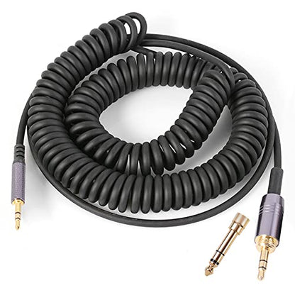 QC35 Coiled Audio Cable Compatible with Bose QC45(QuietComfort 45) NC700 AKG Y55BT Y55 Headphones 2.5mm to 3.5mm Extension Aux Cord with (1/4") Adapter(4.2ft-14ft) - size: 4.2ft-14ft