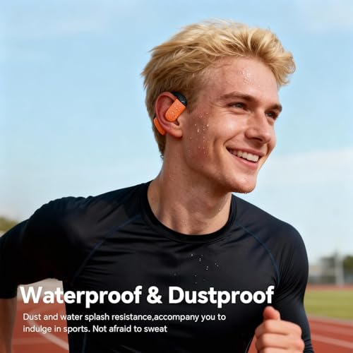 Xmenha Single Bluetooth Phone Earpiece Earbud One Ear Piece Open Ear Bud Air Conduction Earbud Earless Out of Ear Headphones Bluetooth Wireless Headsets with Microphone Earhook for Work - color: Black