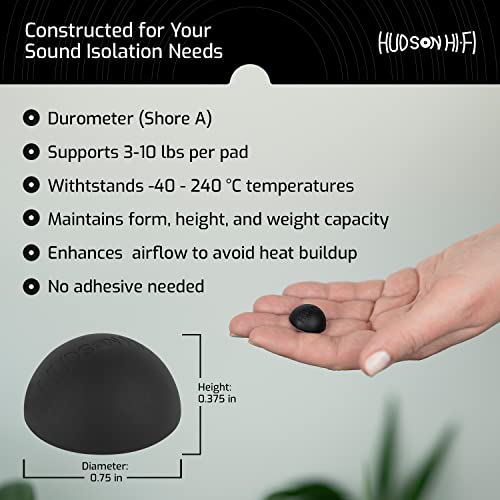 Speaker Isolation Pads – 8-Pack 0.75" Platinum Silicone Feet for Speakers, Subwoofers, Turntables – Non-Slip, Vibration Damping Pads with Adhesive – 20 Duro Anti-Vibration Mounts