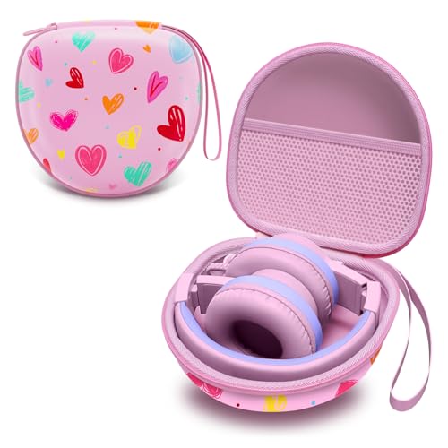 Kids Headphones Case for Folding Headphone, Love Fans(Case Only) | Compatible with iClever BTH12/HS19/BTH26/JoySpark-T5/Candy Bila BH03/EarFun/IMYB/MIDOLA MD-B01/noot Products Kids Headphones - color: Love Fans