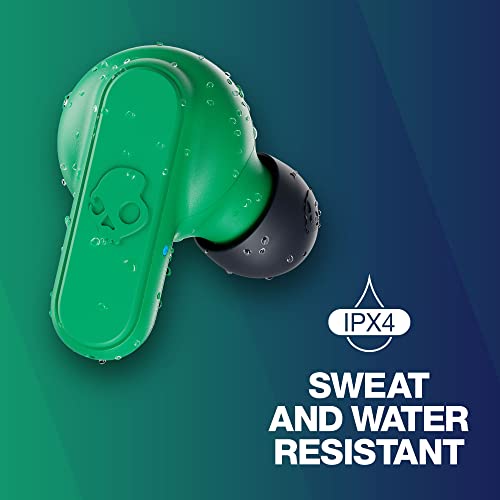 Skullcandy Dime 2 Wireless In-Ear Bluetooth Earbuds - Dark Blue/Green | Bluetooth, Noise Isolating Fit, 12 Hours Battery, Microphone for iPhone Android, Easy Carry with Integrated Lanyard - color: Dark Blue/Green, size: One