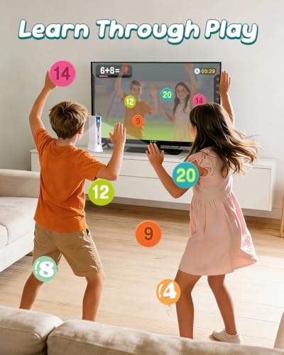 Kids Video Game Console - AR Motion & Active Play System for TV | Plug & Play Offline AI Motion Tracking+ Gamepad. Preloaded Games. Gift for Boys & Girls Ages 4–12. Fun for Family & Playdates