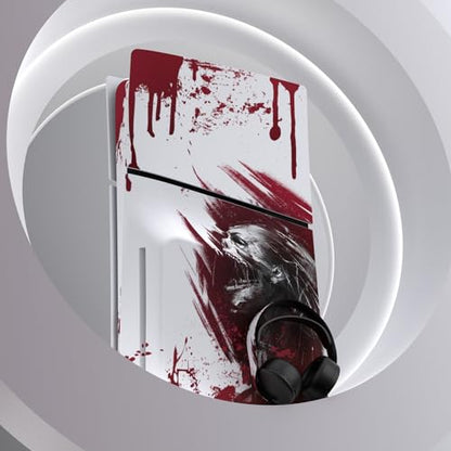 PlayVital Full Set Skin Sticker for ps5 Slim Console Disc Edition (The New Smaller Design), Vinyl Skin Decal Cover for ps5 Controller & Headset & Charging Station & Media Remote - Blood Zombie - color: Blood Zombie