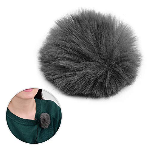 Andoer Clip-on Lavalier Microphone Windscreen Furry Windscreen Microphone Muff Compatible with Boya M1 and Other Most Lapel Microphones, Grey