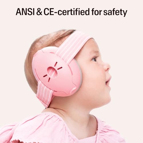 Alpine Muffy Baby Ear Muffs Noise Protection | Toddler Ear Protection | For babies up to 4 years | 24dB Sound Reduction | Baby Hearing Protection | Noise Reduction | Baby Essentials New Mom Gifts - color: Blush