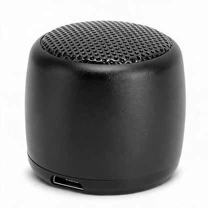 Mini BT Speaker, Portable Wireless with Heavy Subwoofer | Aluminum Alloy Body, USB Rechargeable, Built-in 200mAh Battery, with Lanyard for Outdoor Travel - color: Black