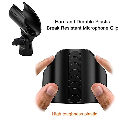 2 Pcs Universal Microphone Clip, Adjustable Mic Clip Holder for Mic Stand, Come with 5/8" Male to 3/8" Female Screw Adapter - size: 2_Pack