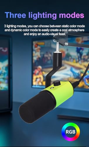 USB/XLR Dual-Mode Desktop Microphone, RGB Lighting, 3.5mm Monitoring Jack, Professional Live Broadcast (Microphone + Desktop Stand) - style: Microphone + Desktop Stand