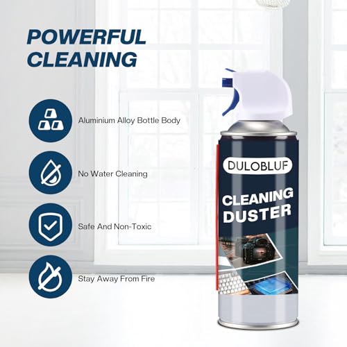 Compressed Air Duster : Air Duster for PC Cleaning - Computer Air Duster Blower for Laptop - Reusable Car Dusters Airduster