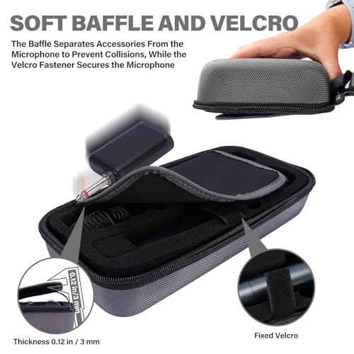 Microphone Case Compatible with JBL Wireless Two Mic System (CASE ONLY) | with Mic Covers, Customizable Foam, Dual Mic Case for Party Box, Singing Karaoke Travel Bag | Waterproof & Dirt Resistant - color: Upgrade-Grey