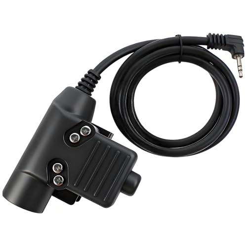U94 PTT Cable Adapter for Motorola 1-Pin 2.5mm Radios, Tactical Headset Push-to-Talk Compatible with Talkabout T5200 T5600 T6200 T6500 T7450 Series
