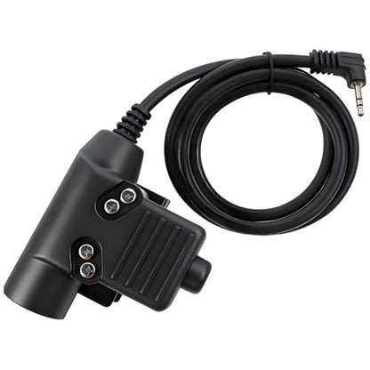 U94 PTT Cable Adapter for Motorola 1-Pin 2.5mm Radios, Tactical Headset Push-to-Talk Compatible with Talkabout T5200 T5600 T6200 T6500 T7450 Series