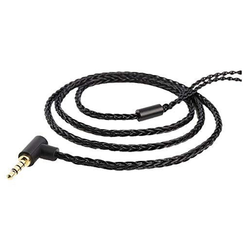 JCALLY Headphone Cable, Replacement wire Oxygen-Free Copper Upgrade 5N OFC Headphone Wire 8 Shares 0.78mm 2pin connector Earphone 3.5mm Wire with Microphone iem cable with microphone (Black 0.78mm) - size: Black 0.78mm