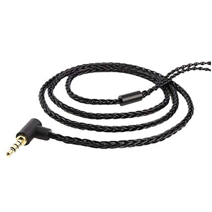 JCALLY Headphone Cable, Replacement wire Oxygen-Free Copper Upgrade 5N OFC Headphone Wire 8 Shares 0.78mm 2pin connector Earphone 3.5mm Wire with Microphone iem cable with microphone (Black 0.78mm) - size: Black 0.78mm