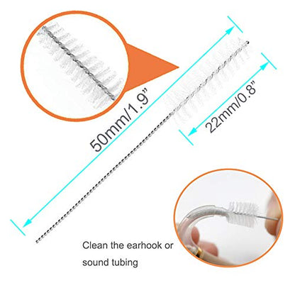 8-Piece Hearing Aid Cleaning Brush Tools Kit with Carry Case, Gray (Gray) | Works on hearing aids, earbuds and headphones;Portable carry case for travel - color: Gray