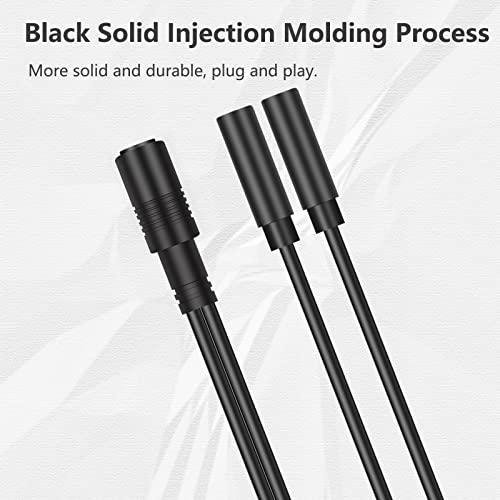 2 Pack 3.5mm 1/8" TRS Stereo 1-Female to Dual 2-Female Jack Splitter Audio Cable